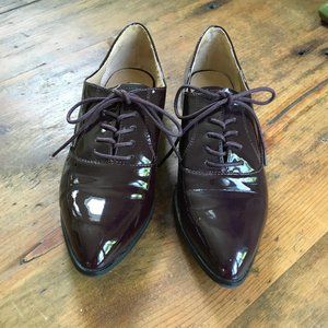 Forever 21 Faux Maroon Patent Leather Oxford Shoe  Size 6
